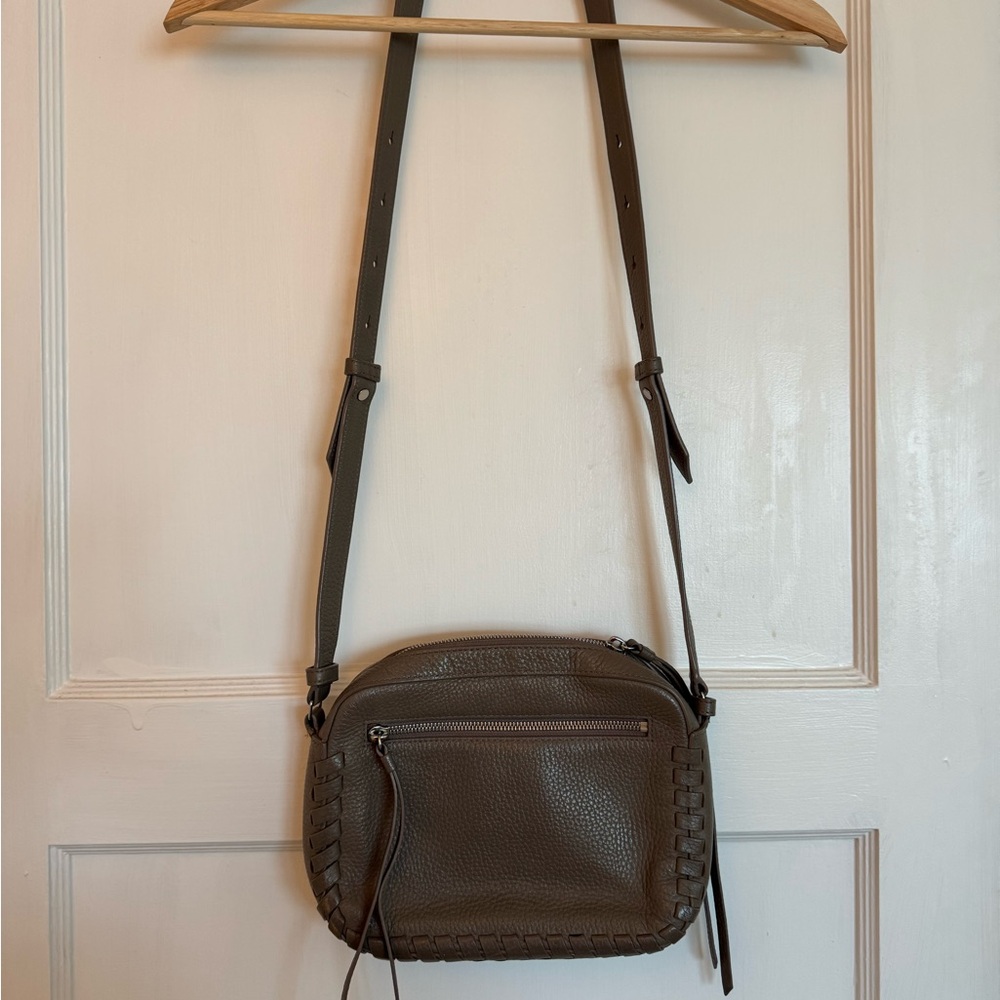 All Saints Grey/Taupe Leather Cross Body Bag